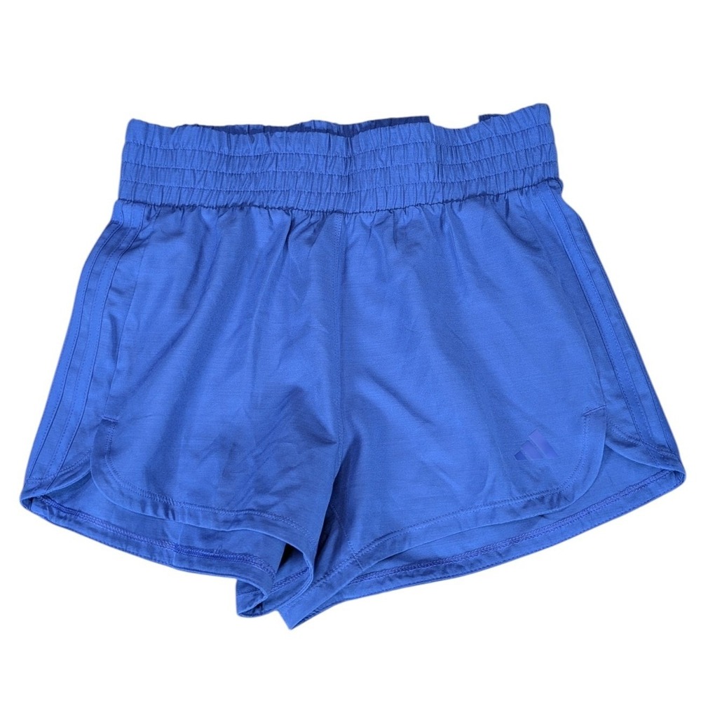Adidas Pacer Woven High Rise Training Shorts Semi Lucid Blue Small NWT IW2173